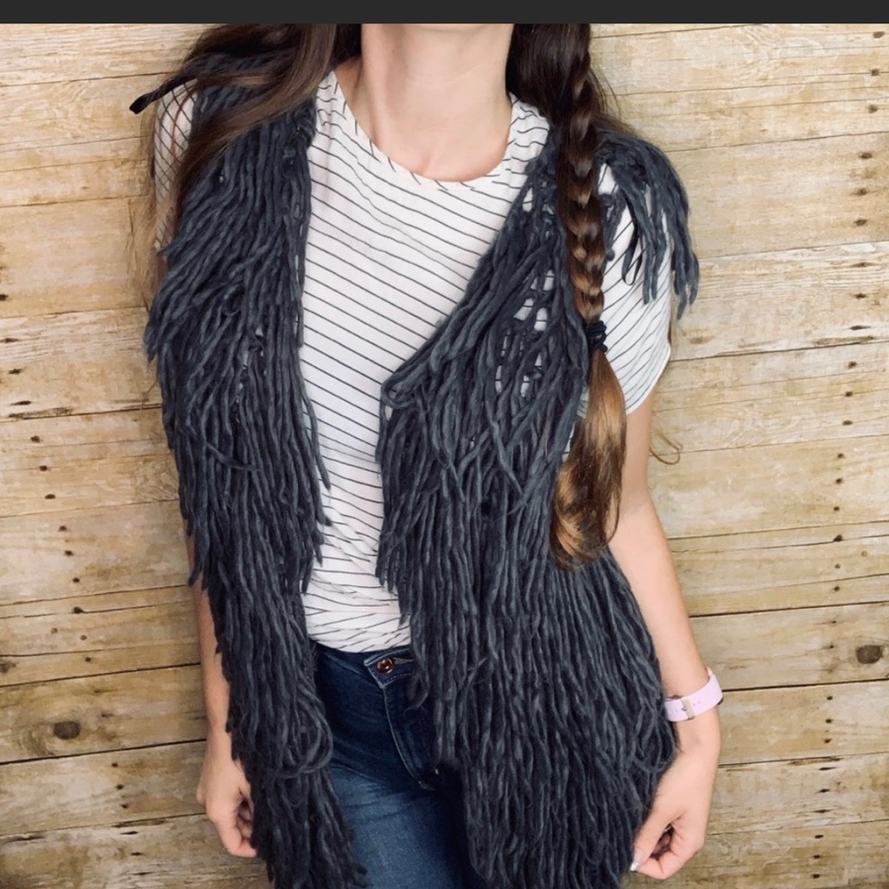 Shaggy Grey Vest